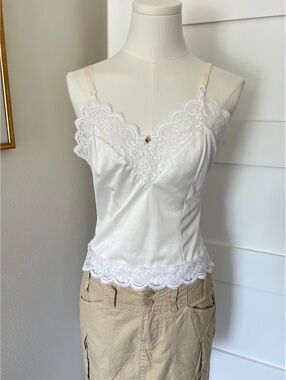 Vintage Sears Daye Rose Ivory Lace Cami Top